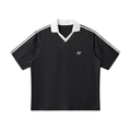 Contrast Collar Striped Soccer Jersey