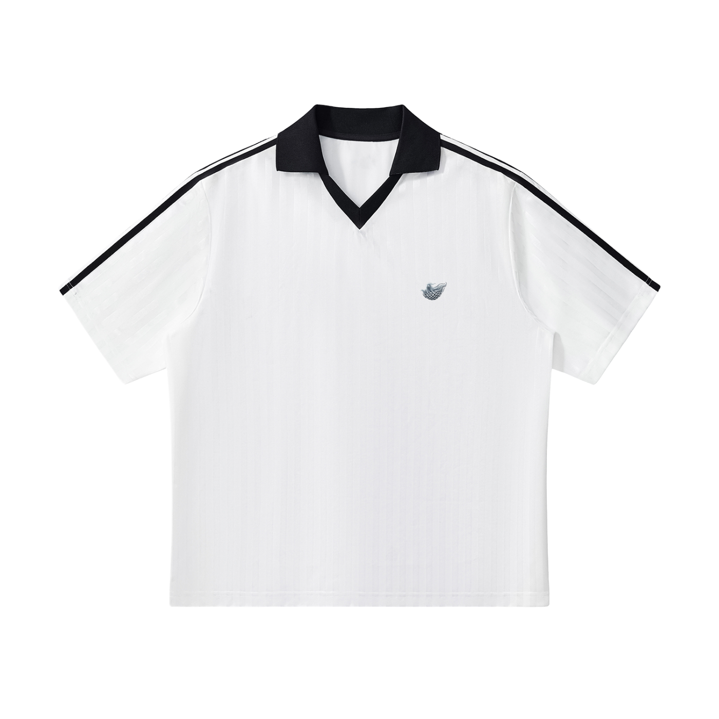 Contrast Collar Striped Soccer Jersey